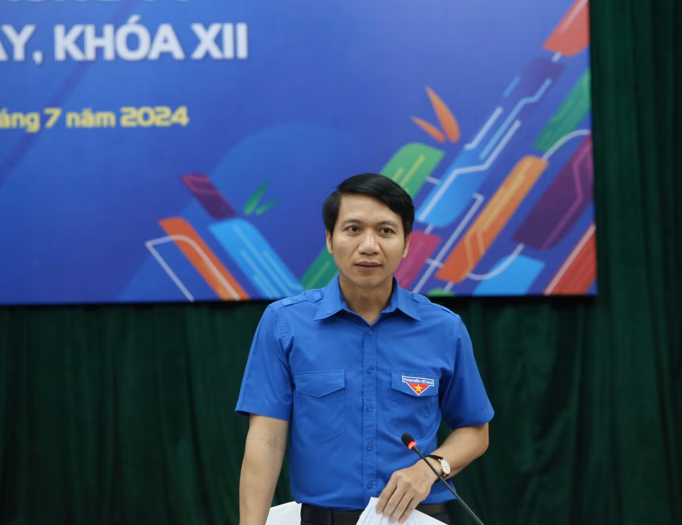 Anh Nguyễn Ngọc Lương – Bí thư thường trực T.Ư Đoàn, Chủ tịch T.Ư Hội LHTN Việt Nam phát biểu tại hội nghị.