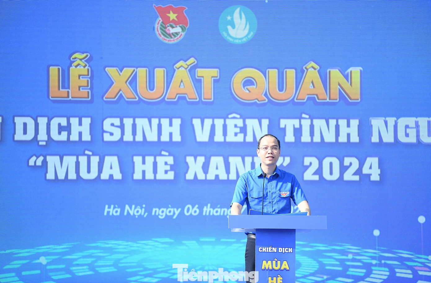 Anh Nguyễn Tiến Hưng – Phó Bí thư Thành Đoàn, Chủ tịch Hội Sinh viên TP Hà Nội. Ảnh: Dương Triều