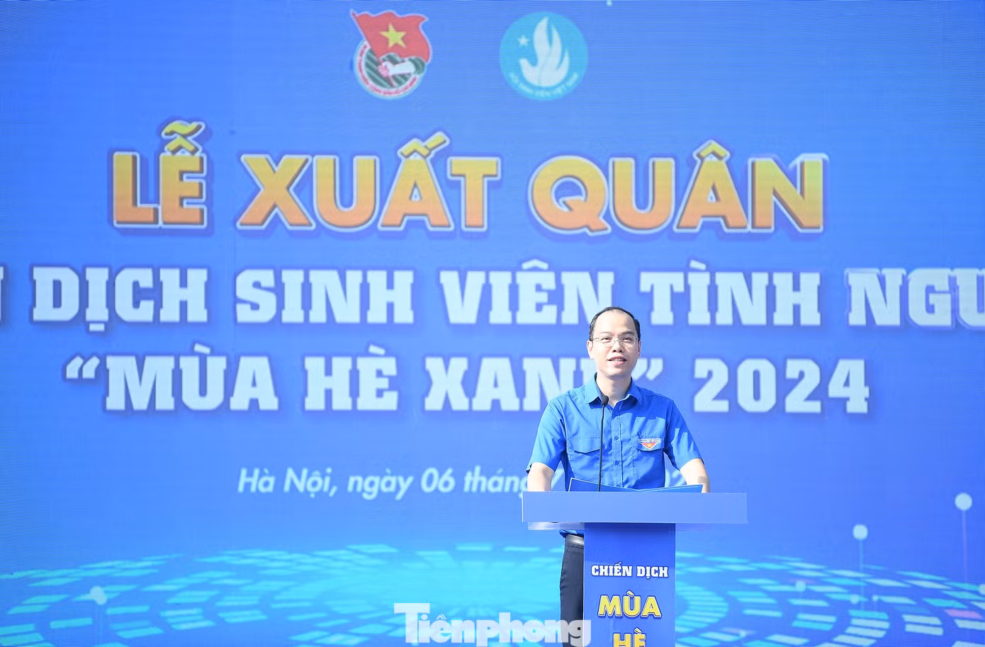 Anh Nguyễn Tiến Hưng – Phó Bí thư Thành Đoàn, Chủ tịch Hội Sinh viên TP Hà Nội. Ảnh: Dương Triều