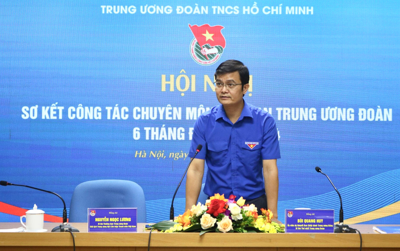 Bí thư thứ nhất T.Ư Đoàn Bùi Quang Huy kết luận hội nghị. Ảnh: Lưu Trinh Bí thư thứ nhất T.Ư Đoàn Bùi Quang Huy kết luận hội nghị. Ảnh: Lưu Trinh