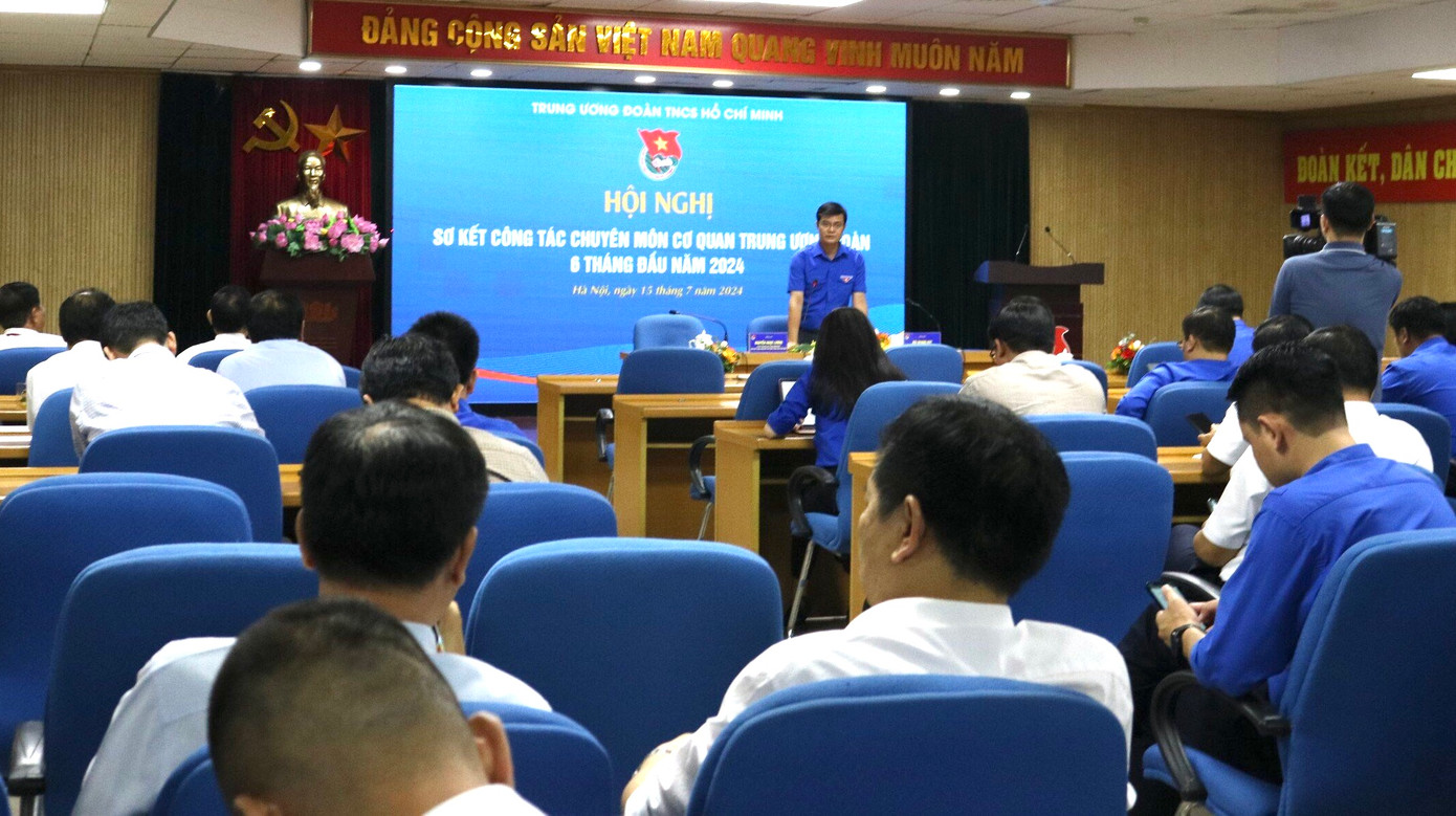 Hội nghị sơ kết công tác 6 tháng đầu năm, trọng tâm công tác 6 tháng cuối năm 2024 cơ quan Trung ương Đoàn. Ảnh: Lưu Trinh Hội nghị sơ kết công tác 6 tháng đầu năm, trọng tâm công tác 6 tháng cuối năm 2024 cơ quan Trung ương Đoàn. Ảnh: Lưu Trinh