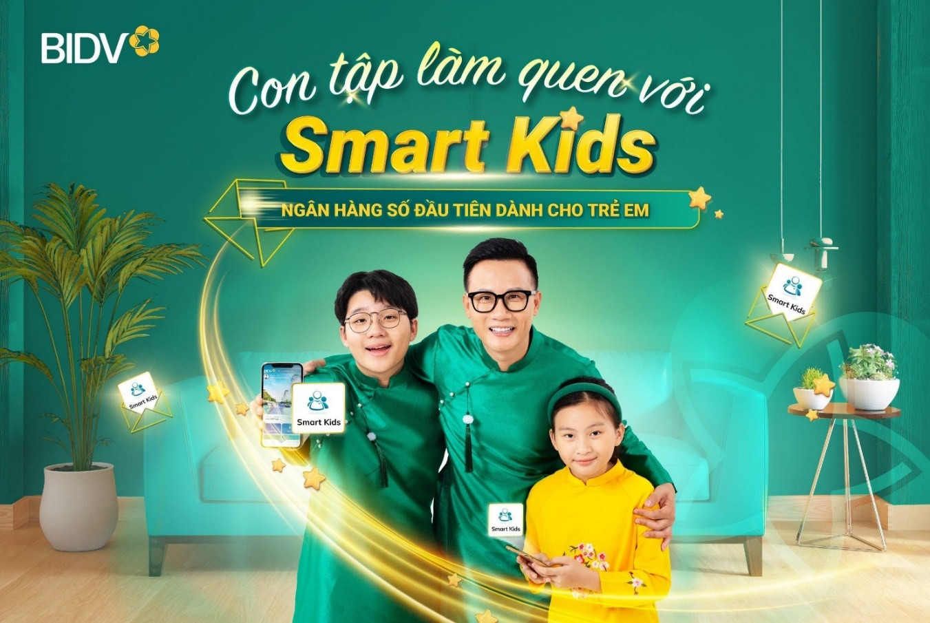 BIDV Smart Kids là sản phẩm mới dành riêng cho trẻ em từ 6 tuổi, hỗ trợ phụ huynh giáo dục tài chính cá nhân sớm cho trẻ em. BIDV Smart Kids là sản phẩm mới dành riêng cho trẻ em từ 6 tuổi, hỗ trợ phụ huynh giáo dục tài chính cá nhân sớm cho trẻ em.