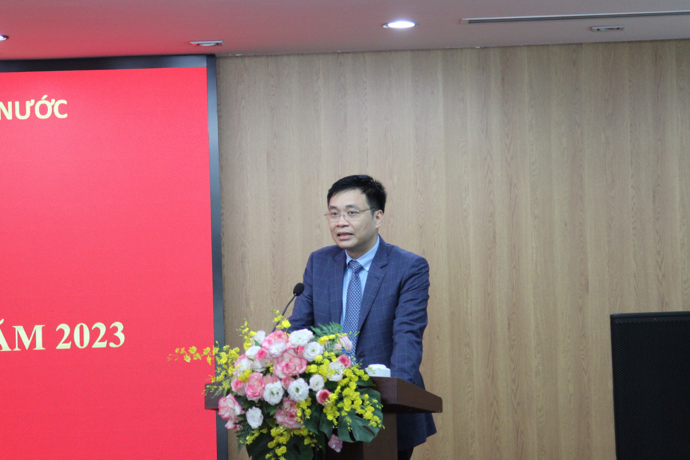 Ông Lê Thanh Tuấn - Uỷ viên Ban Chấp hành Đảng bộ, Phó Tổng Giám đốc SCIC phát biểu tại buổi lễ