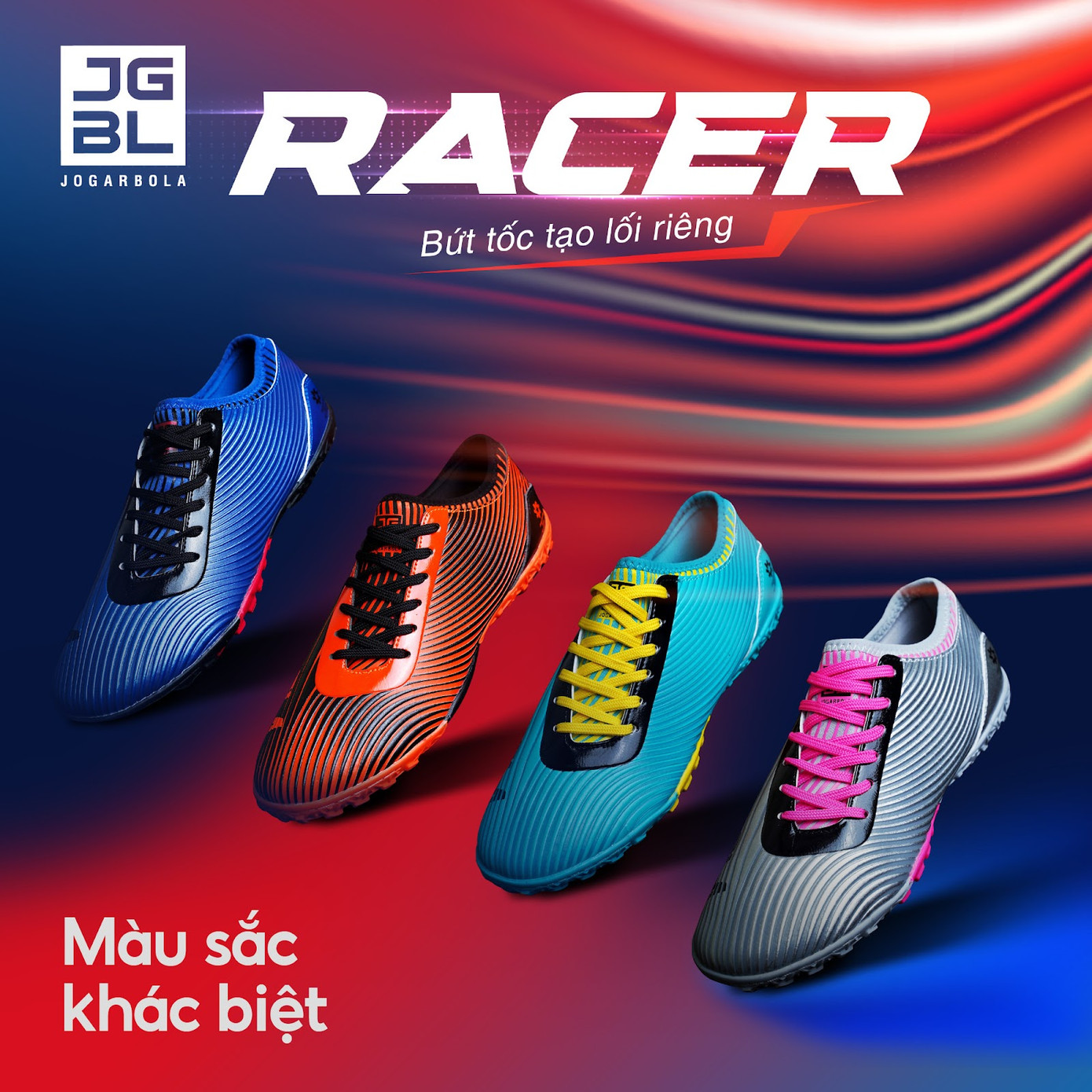 Giày bóng đá Jogarbola Racer với các chi tiết thiết kế có tính đột phá