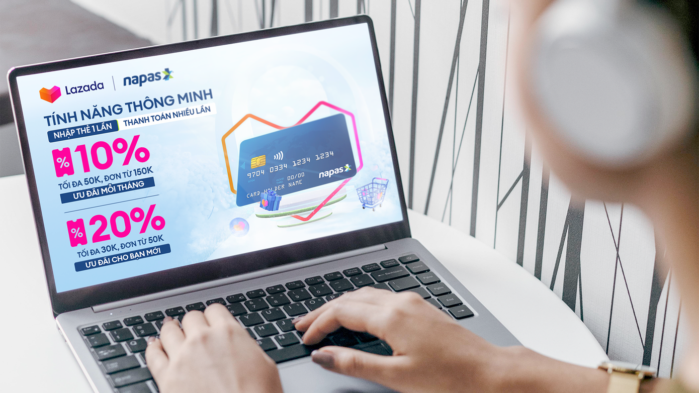 Lazada triển khai chương trình “Tính năng thông minh – Nhập thẻ 1 lần, thanh toán nhiều lần” cho chủ thẻ NAPAS. Lazada triển khai chương trình “Tính năng thông minh – Nhập thẻ 1 lần, thanh toán nhiều lần” cho chủ thẻ NAPAS.