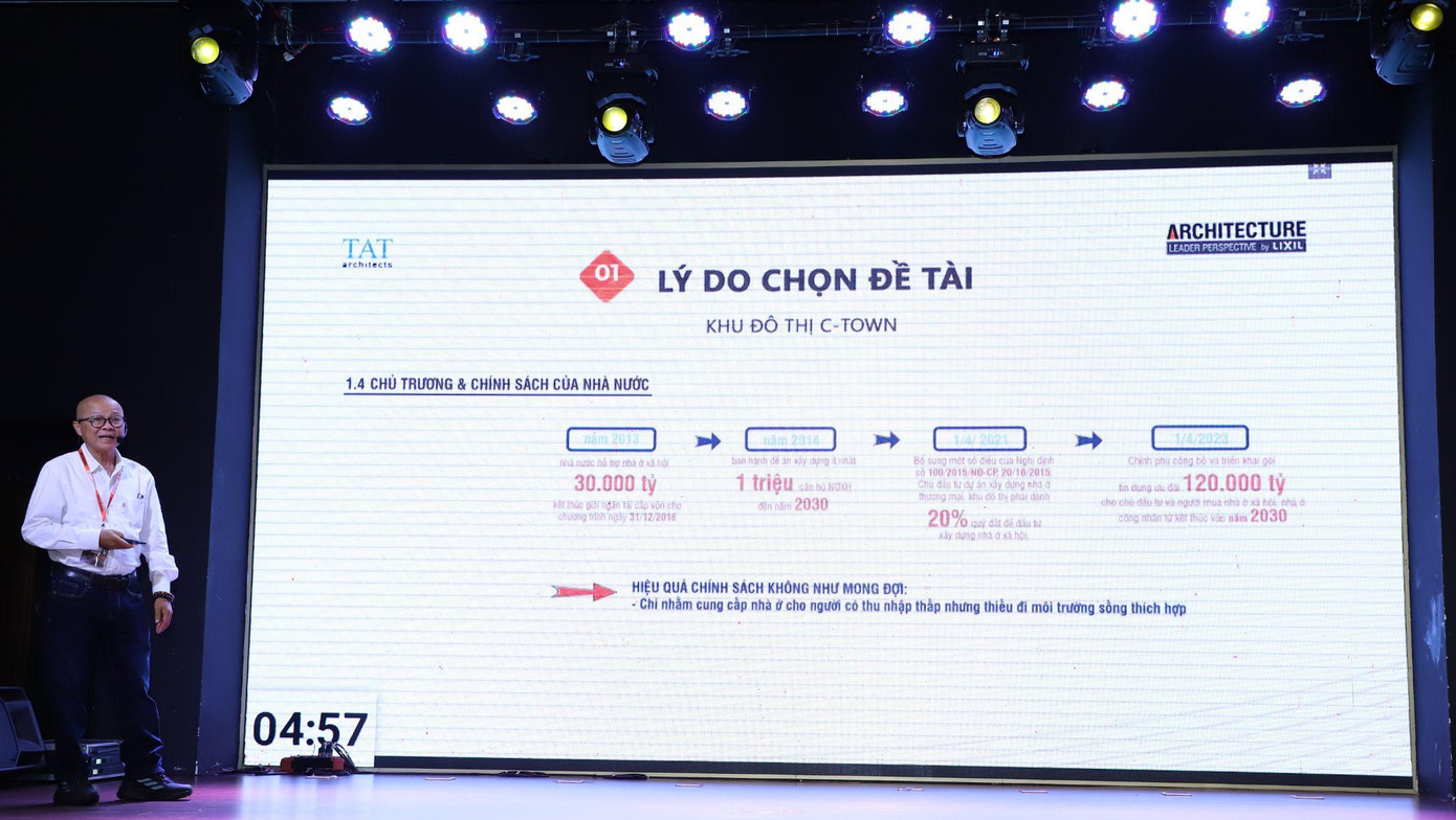 KTS Nguyễn Văn Tất - Đại diện TAT Architects studio trình bày nghiên cứu “Khu đô thị C-TOWN”