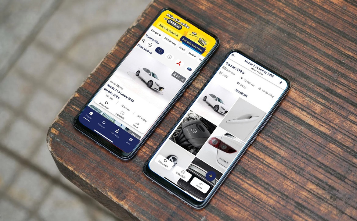 Giao diện ứng dụng Carpla+ Giao diện ứng dụng Carpla+