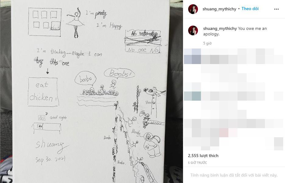 Cô vẫn giữ những bài đăng mới trên Instagram nhưng tắt tính năng bình luận. Cô vẫn giữ những bài đăng mới trên Instagram nhưng tắt tính năng bình luận.