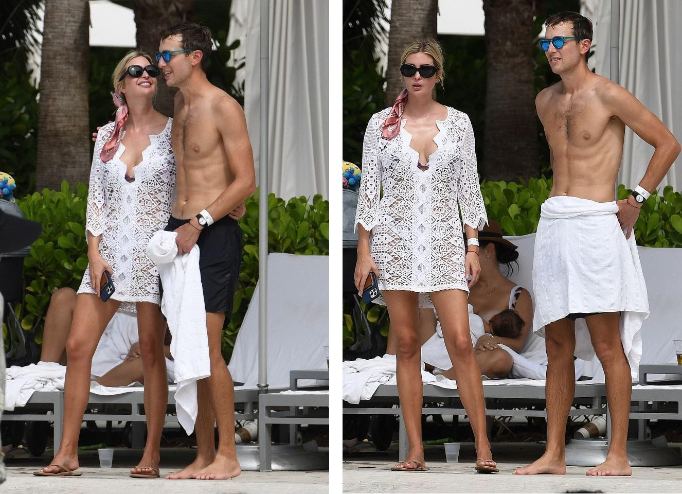 Cuối tuần qua, cánh săn ảnh bắt gặp Ivanka Trump và Jared Kushner dẫn các con đi công viên nước ở Miami, Mỹ.