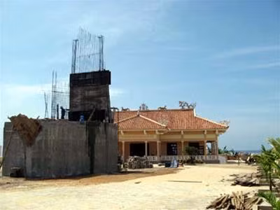 Biểu tượng đội dân binh Hoàng Sa đang được xây dựng. Ảnh: Nguyễn Huy