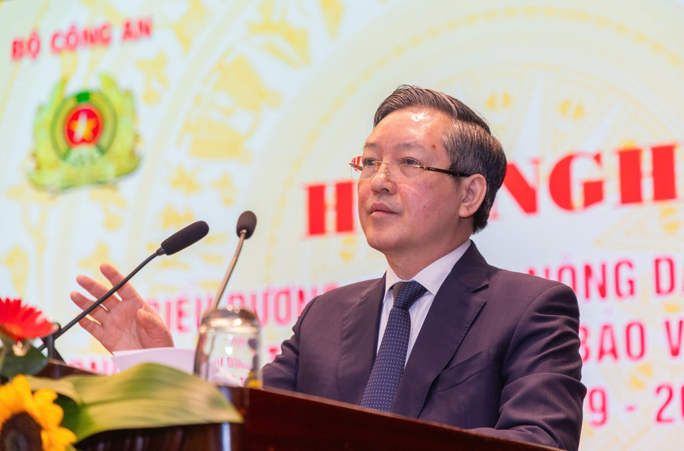 Chủ tịch Hội Nông dân Việt Nam Lương Quốc Đoàn phát biểu tại hội nghị. Ảnh: Phạm Nam.