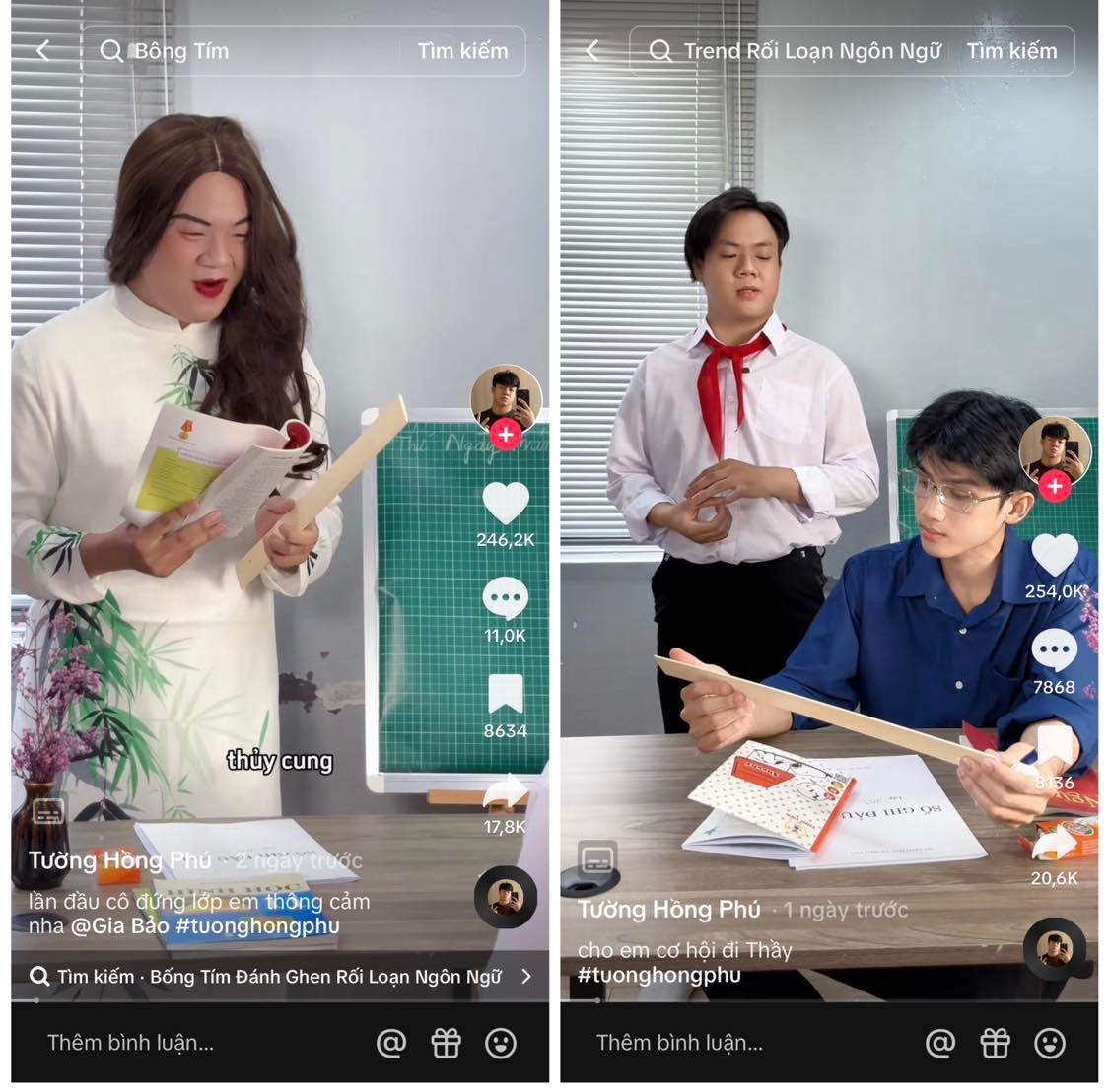 Những video nhận về lượt tương tác "khủng". Ảnh: TikTok. Những video nhận về lượt tương tác "khủng". Ảnh: TikTok.