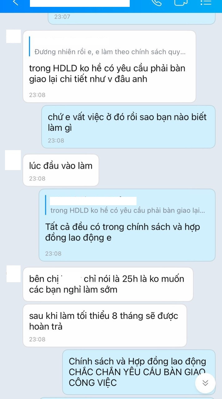 Nhãn hàng H. chia sẻ nội dung trao đổi với U. Nhãn hàng H. chia sẻ nội dung trao đổi với U.