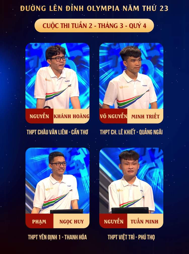Chân dung của 4 nhà leo núi Tuần 2, Tháng 3, Quý 4. Ảnh: Fanpage Đường Lên Đỉnh Olympia Chân dung của 4 nhà leo núi Tuần 2, Tháng 3, Quý 4. Ảnh: Fanpage Đường Lên Đỉnh Olympia