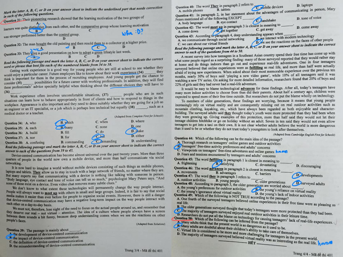 Dù khá "cóng tay" vì không vững hết tất cả điểm ngữ pháp, Thảo Tâm vẫn hoàn thành bài trong 18 phút.