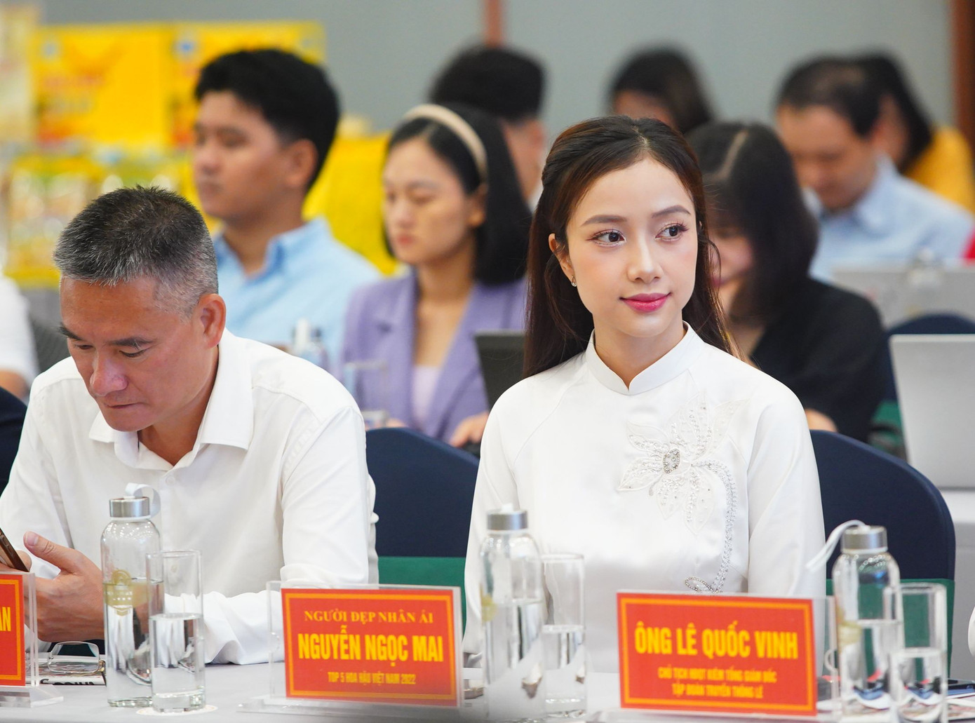 Người đẹp nhân ái trong cuộc thi Hoa hậu Việt Nam năm 2022 - Nguyễn Ngọc Mai - tham dự hội thảo. Người đẹp nhân ái trong cuộc thi Hoa hậu Việt Nam năm 2022 - Nguyễn Ngọc Mai - tham dự hội thảo.