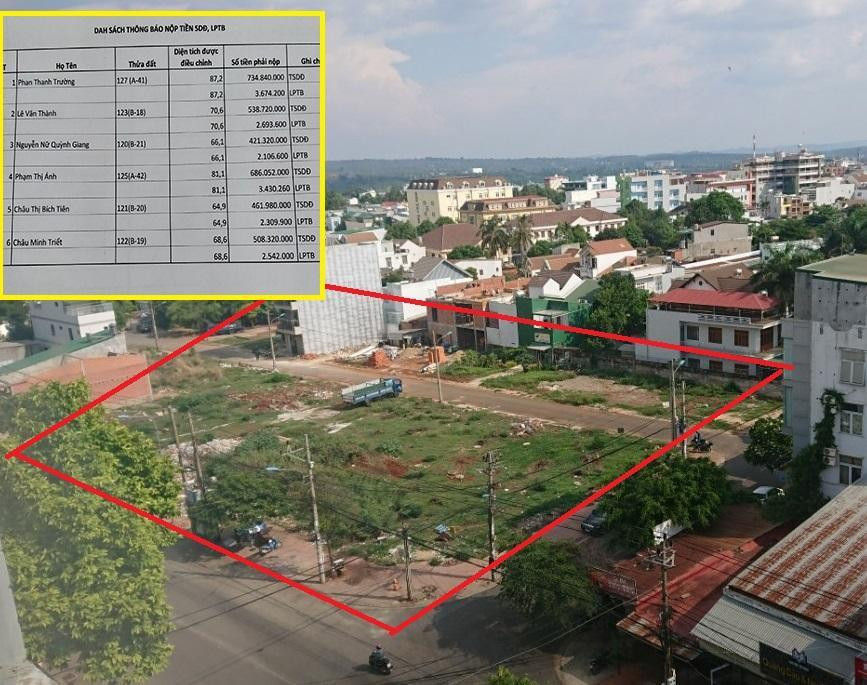 Danh sách 6 hộ dân được giao đất vàng ở đường Lý Tự Trọng.