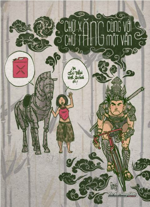 Xăng tăng giá, Thánh Gióng cũng đành đi xe đạp