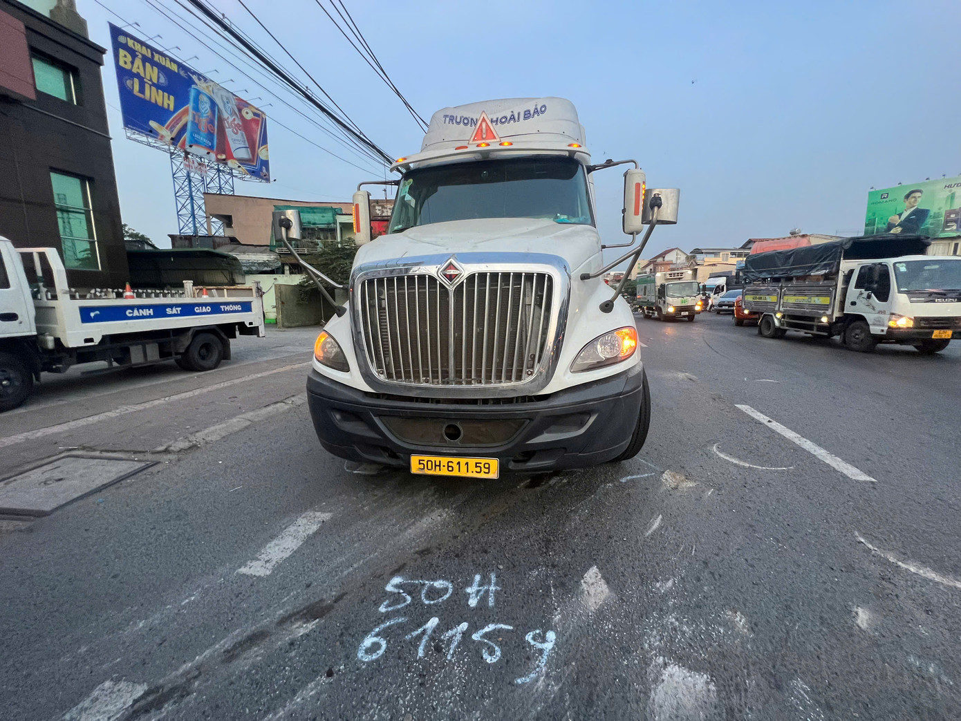 Vụ việc gây ùn tắc giao thông.