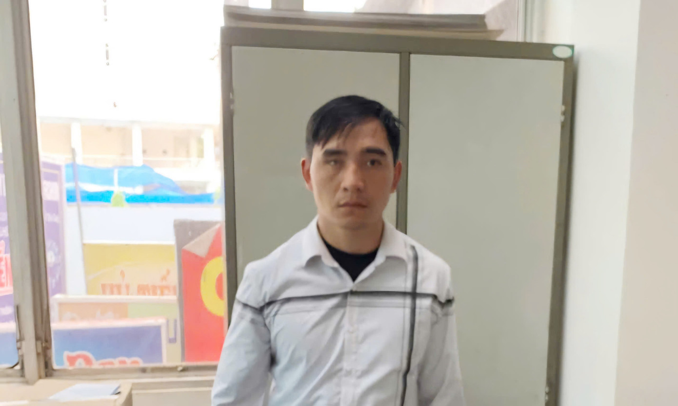 Ngô Văn Trường tại cơ quan công an.