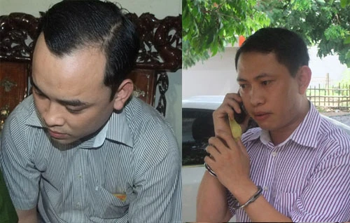 Giám đốc Nguyễn Văn Huy (trái) và Phó giám đốc Lê Ngọc Chung. Ảnh: Công an Thanh Hóa
