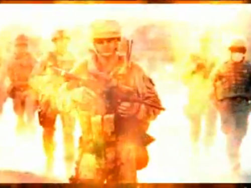 Hình ảnh các binh sĩ Mỹ chìm trong biển lửa trong đoạn video