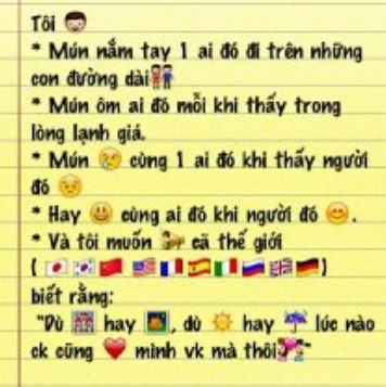 Tin nhắn thể hiện tình cảm của người trẻ sinh động với các hình ảnh thay cho chữ