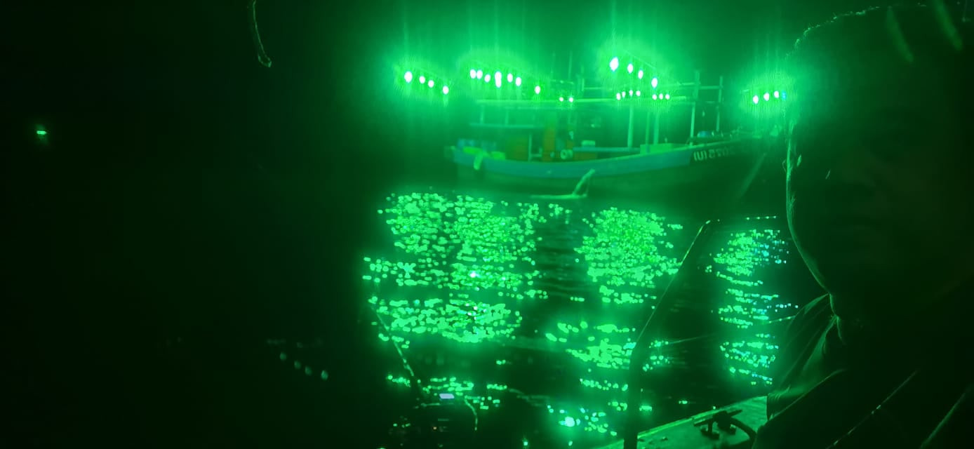 Hiện tượng cực quang khiến ánh sáng đèn trắng chuyển xanh lục tại Malaysia.