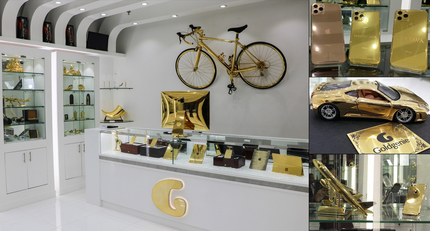 Nhiều vật dụng hàng ngày được mạ vàng để tăng giá trị sản phẩm. Nhiều vật dụng hàng ngày được mạ vàng để tăng giá trị sản phẩm.