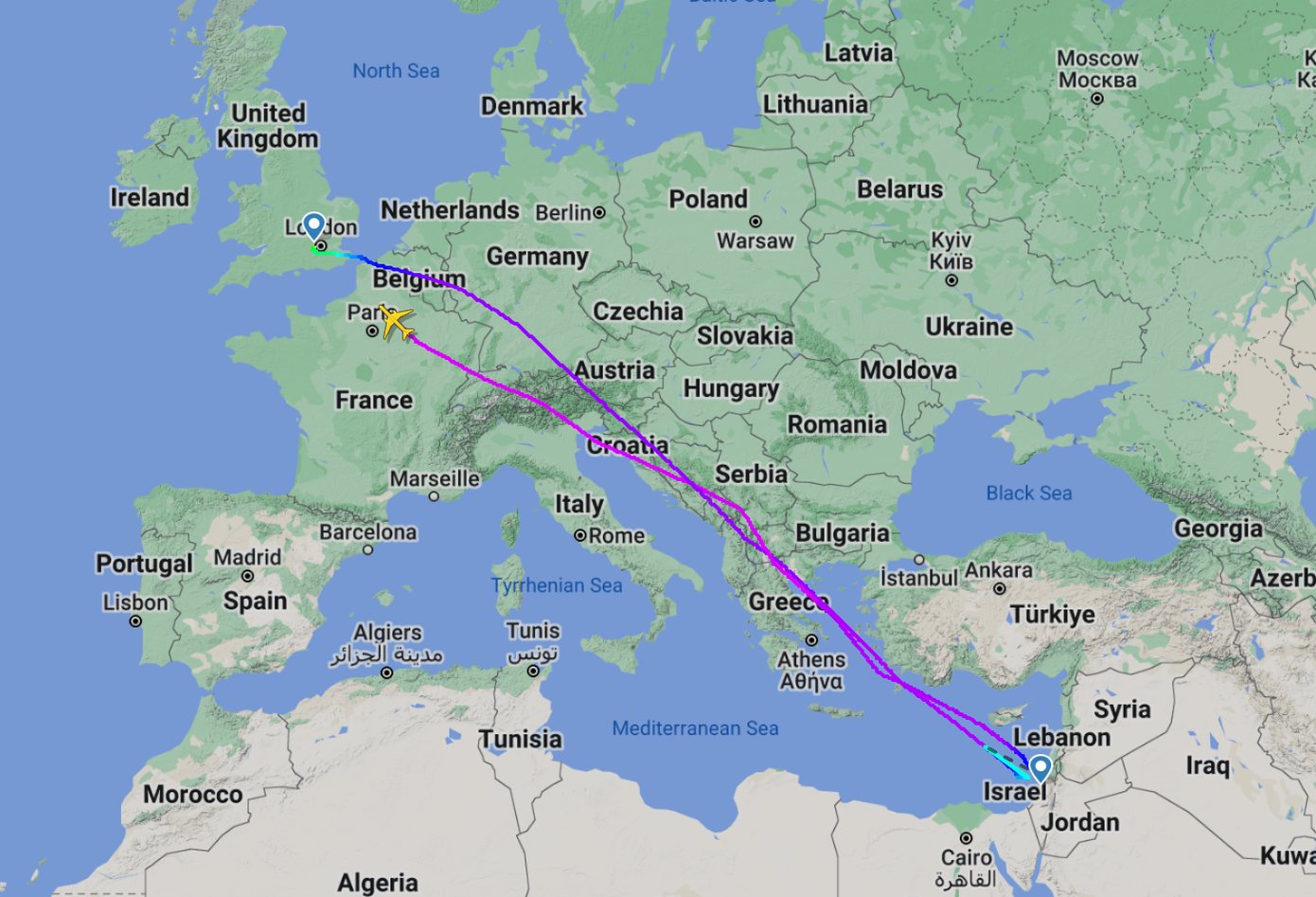 Dữ liệu hành trình chuyến bay ký hiệu BA165 của British Airways. Dữ liệu hành trình chuyến bay ký hiệu BA165 của British Airways.