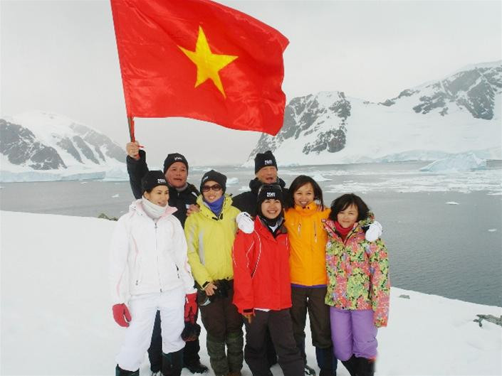 Đoàn Việt Nam tham gia thám hiểm Nam Cực (ảnh do Đoàn Việt Nam tại Nam Cực cung cấp)