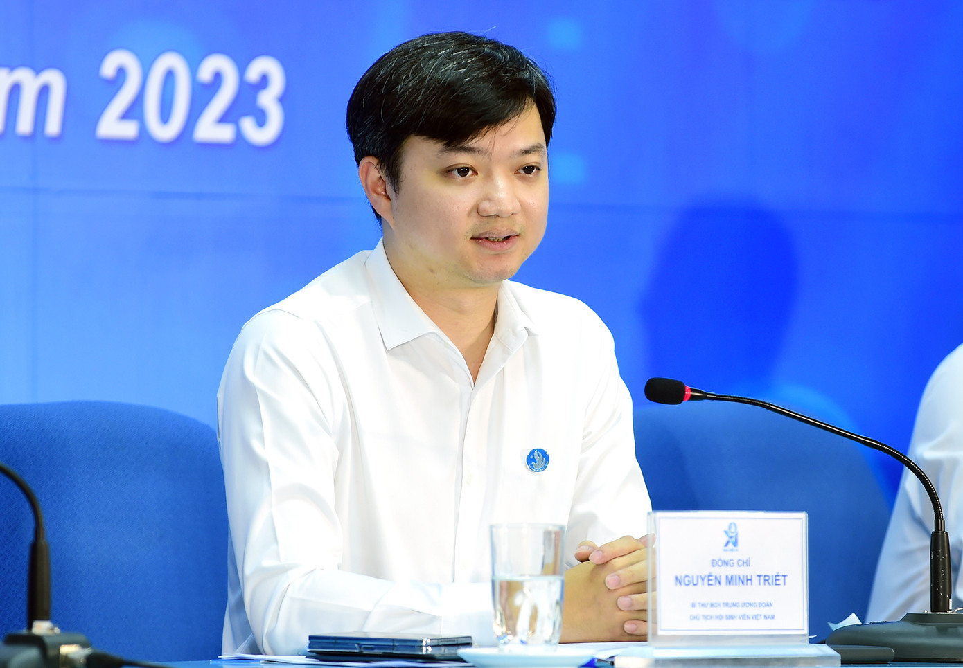 Anh Nguyễn Minh Triết trao đổi tại chương trình. Ảnh: Xuân Tùng