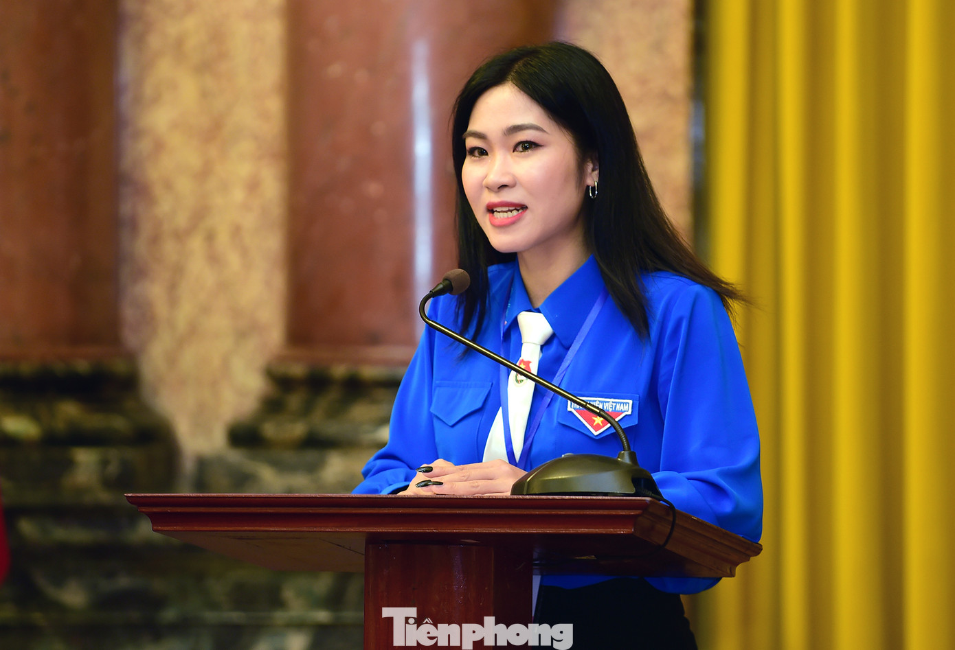 Đại biểu Nguyễn Thị Ngọc Hà (nghệ danh Hà Myo) phát biểu ý kiến tại chương trình. Ảnh: Xuân Tùng