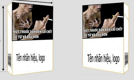 Một trong những mẫu cảnh báo sức khỏe về hình ảnh bắt buộc in trên vỏ bao thuốc