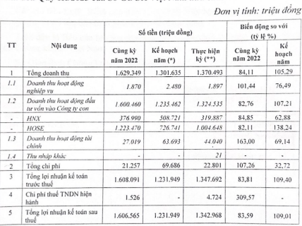 Các chỉ tiêu chính tại báo của của VNX. Các chỉ tiêu chính tại báo của của VNX.