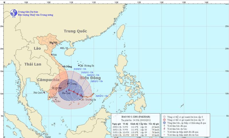 Theo dự báo của Trung tâm Khí tượng Thủy văn Trung ương, cơn bão số 1 còn có khả năng mạnh thêm