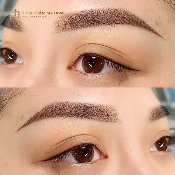 Phương pháp phun mày Ombre tại Viện thẩm mỹ DIVA. Ảnh trang web: diachivang.org