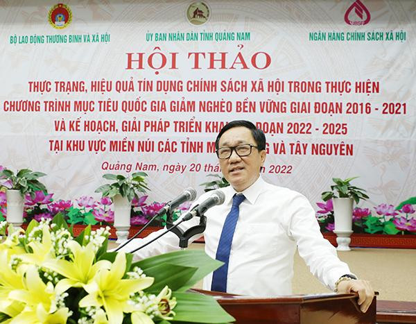 Tổng Giám đốc NHCSXH Dương Quyết Thắng phát biểu tại Hội thảo