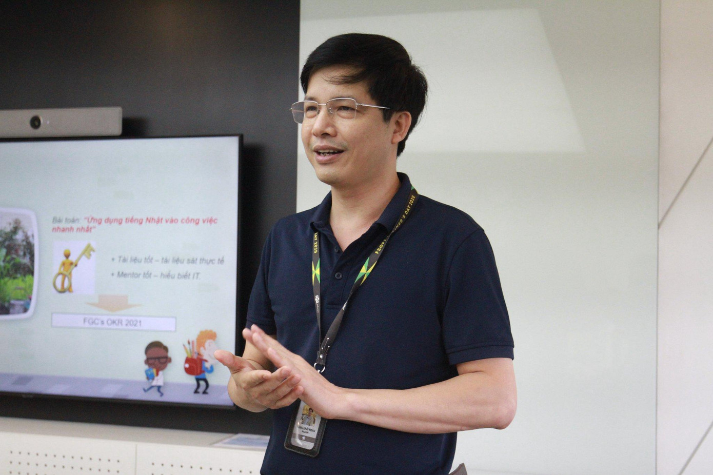 Ông Đặng Khải Hoàn - Giám đốc đơn vị FGC của FPT Software, đơn vị chủ biên sách “Tiếng Nhật Công nghệ Thông tin trong ngành phần mềm” Ông Đặng Khải Hoàn - Giám đốc đơn vị FGC của FPT Software, đơn vị chủ biên sách “Tiếng Nhật Công nghệ Thông tin trong ngành phần mềm”