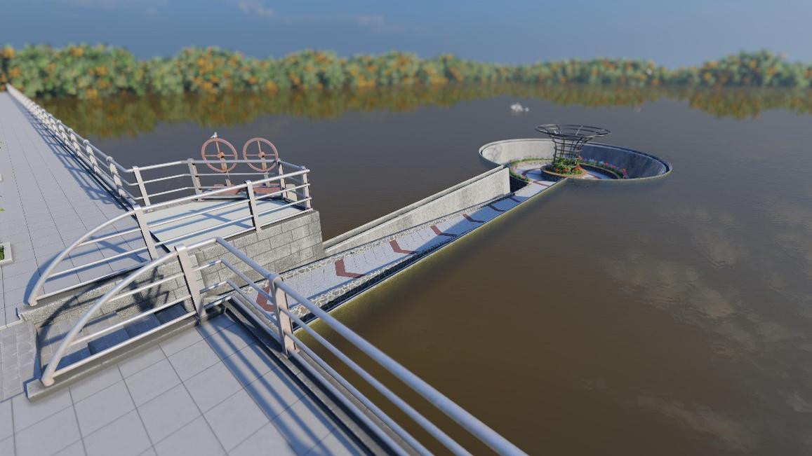 Hệ thống thoát nước tràn điểm checkin giữa hồ Mao Sủi