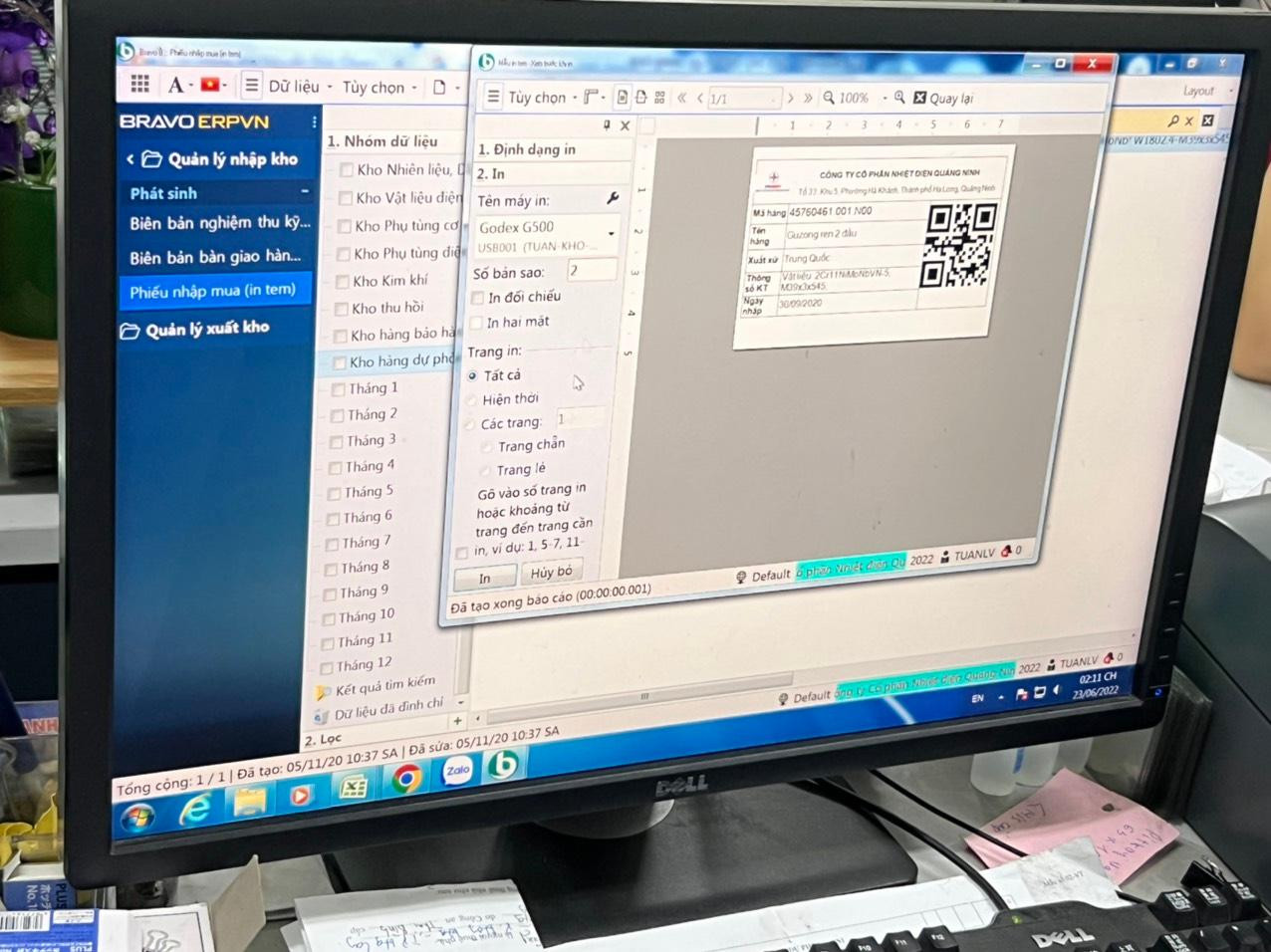 Phần mềm truy cập, quản lý toàn bộ dữ liệu về vật tư