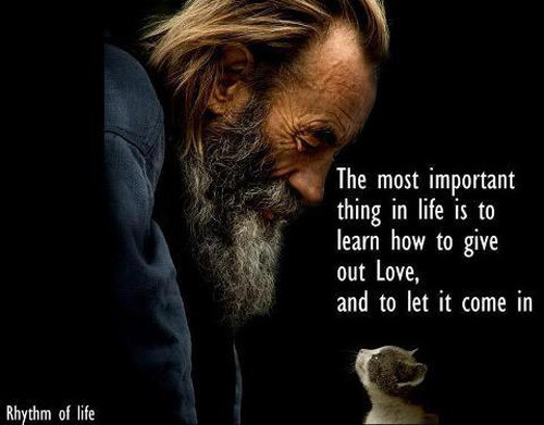 "Điều quan trọng nhất trong cuộc sống là học cách cho đi tình yêu cũng như học cách đón nhận nó".