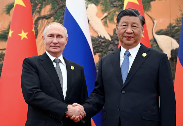 Tổng thống Nga Vladimir Putin và Chủ tịch Trung Quốc Tập Cận Bình trong cuộc gặp năm 2023. (Ảnh: Reuters) Tổng thống Nga Vladimir Putin và Chủ tịch Trung Quốc Tập Cận Bình trong cuộc gặp năm 2023. (Ảnh: Reuters)