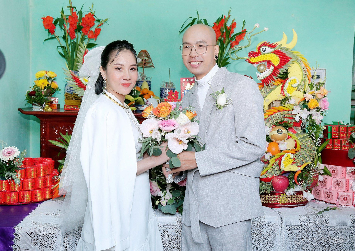 Hôn lễ của vũ công Phạm Lịch và nhà sản xuất Nguyễn Toàn Trung. Ảnh: NVCC.