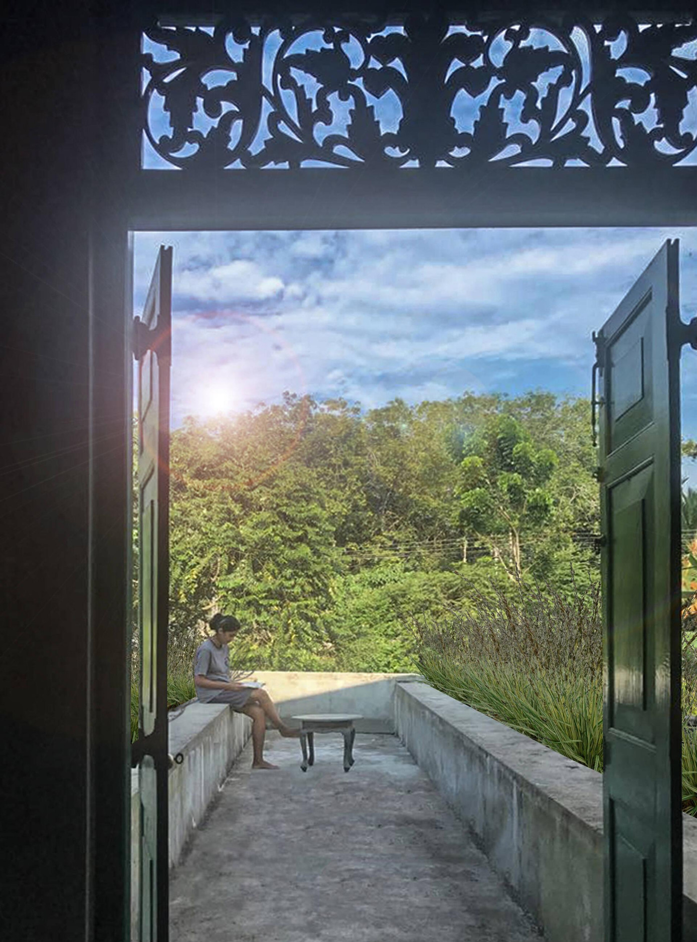 KTS thiết kế thêm 2 ban công lớn, một nối liền từ nhà vệ sinh, một mở thông từ buồng ngủ để tạo thêm không gian sinh hoạt, thư giãn ngoài trời.