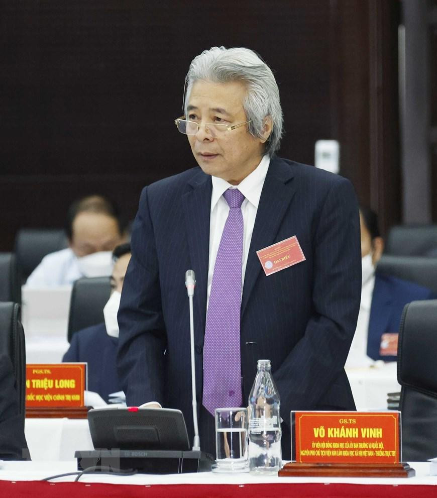 Giáo sư, Tiến sỹ Võ Khánh Vinh phát biểu. (Ảnh: Thống Nhất/TTXVN)