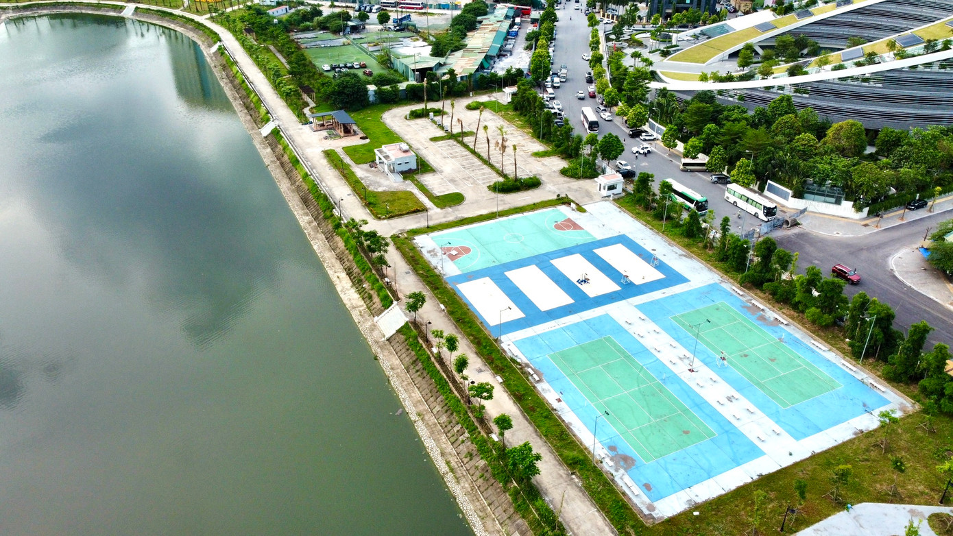 Trong ảnh là các hạng mục của dự án như công viên cây xanh, quảng trường lễ hội, tổ hợp thể dục thể thao, giải trí.