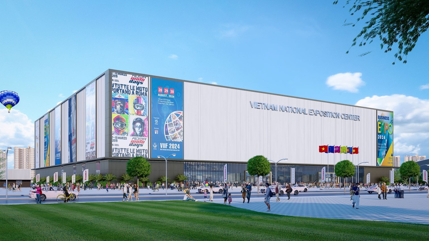 Hình ảnh phối cảnh của Trung tâm hội chợ triển lãm quốc gia mới.