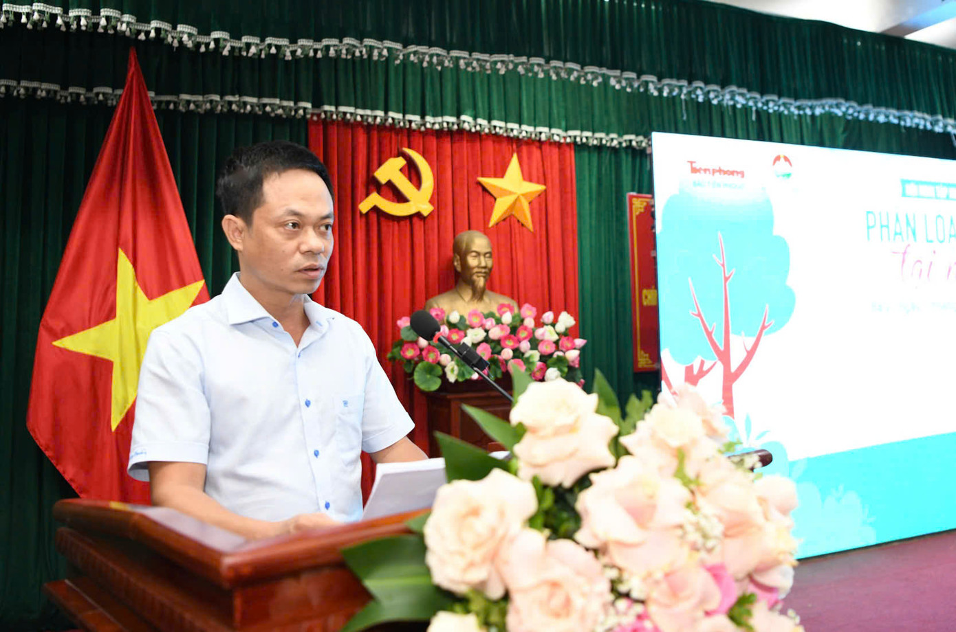 Nhà báo Trần Công Hùng, Giám đốc Khối Truyền thông Điện tử, Báo Tiền Phong phát biểu. Ảnh: Như Ý Nhà báo Trần Công Hùng, Giám đốc Khối Truyền thông Điện tử, Báo Tiền Phong phát biểu. Ảnh: Như Ý