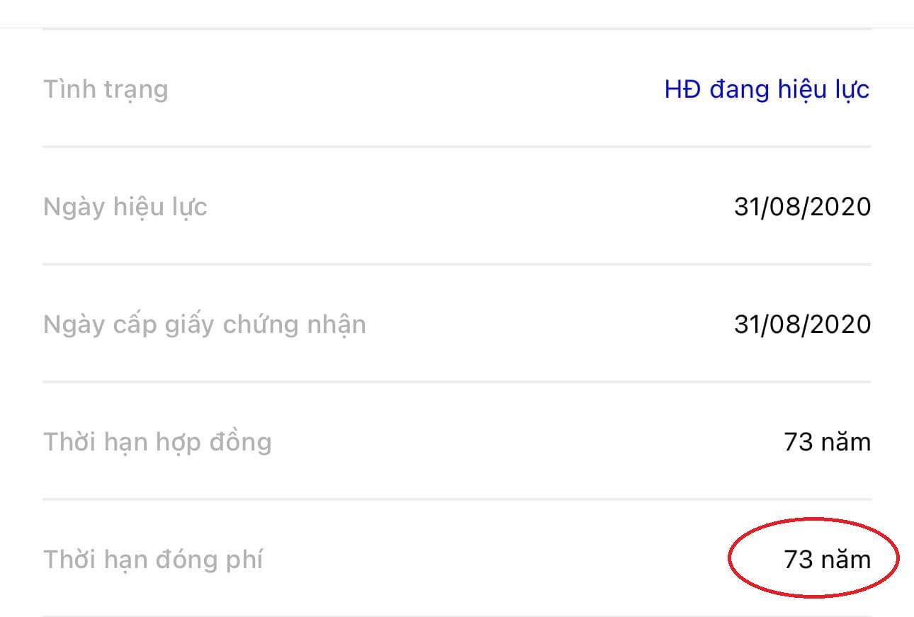 Thời hạn đóng phí 73 năm. Thời hạn đóng phí 73 năm.
